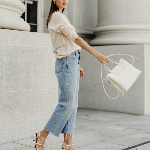 😍The Stella Genuine Leather Satchel Bag - Chalk - Picture 9 of 11